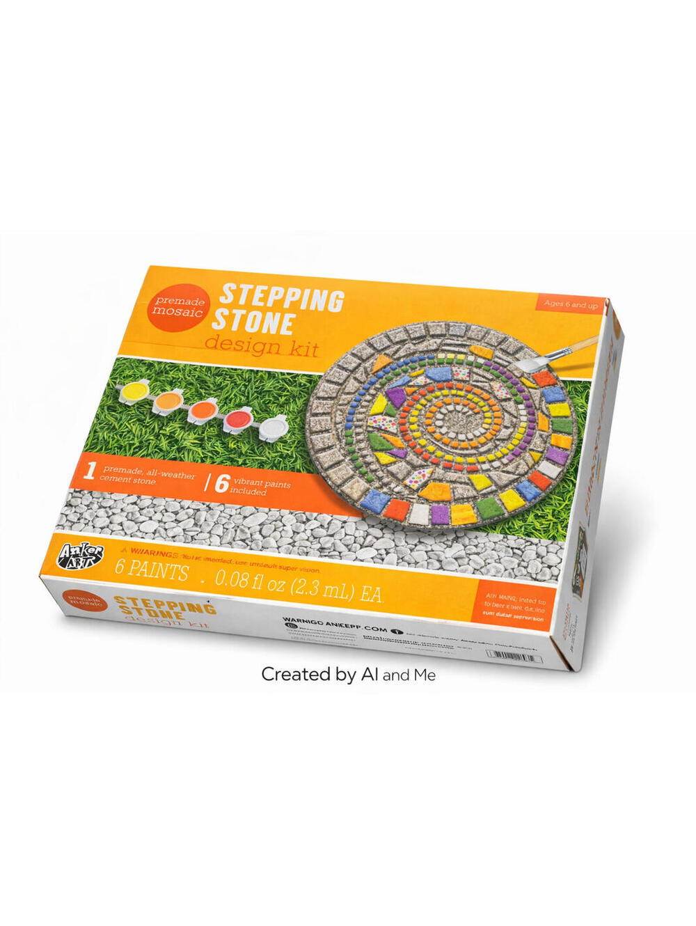 NEW Anker Art Premade Mosaic Stepping Stone Design Kit – 6 Paints